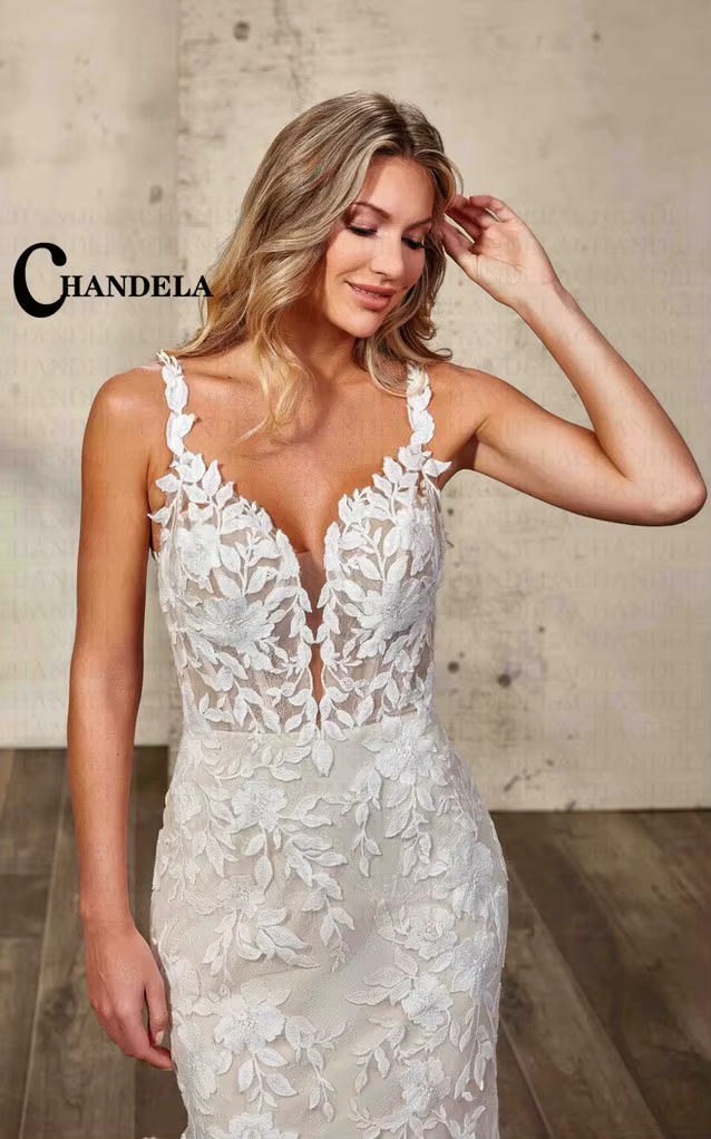 CHANDELA glamour trompette robe De mariée
