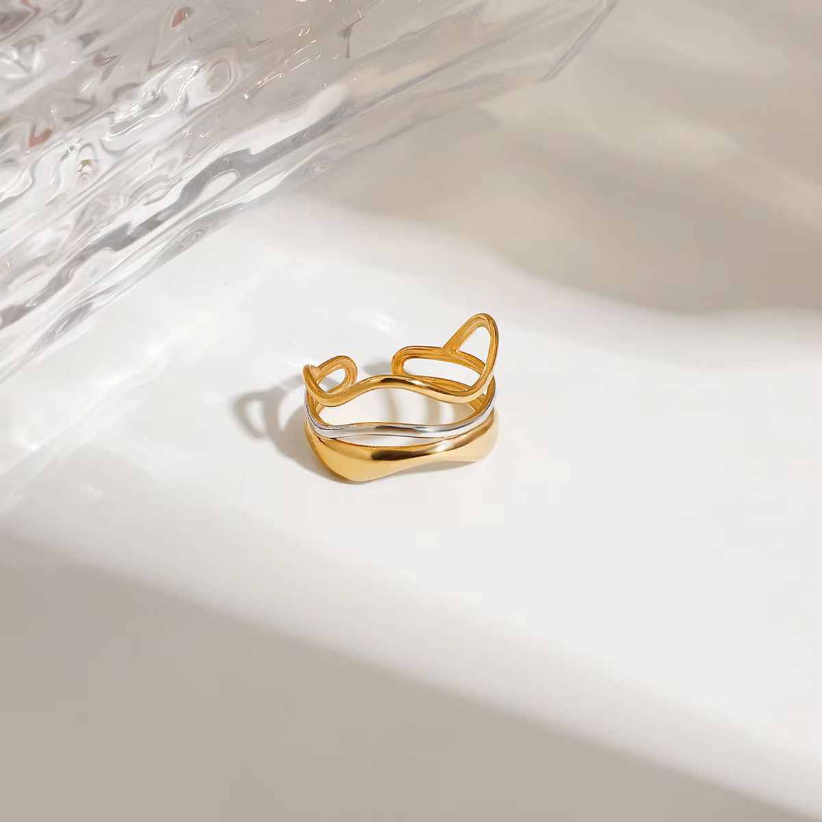 Yori – bague ondulée multicouche pour femmes