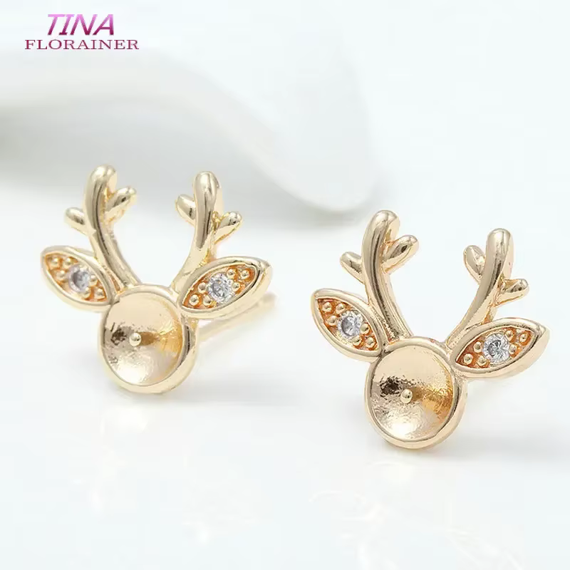 Boucles d'oreilles en laiton couleur or 14K