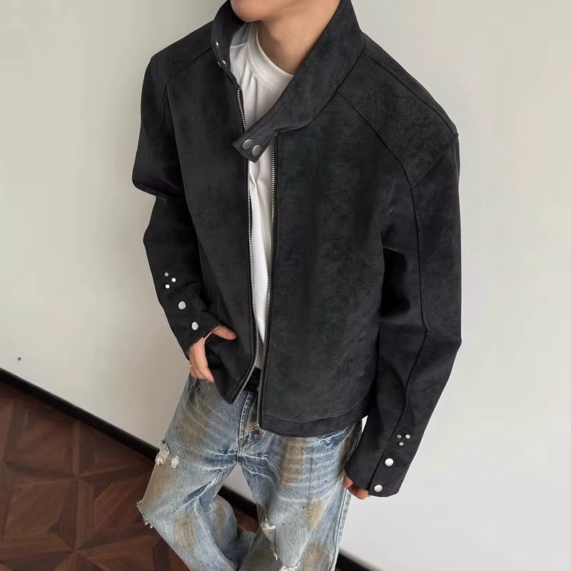 Veste courte en daim pour homme