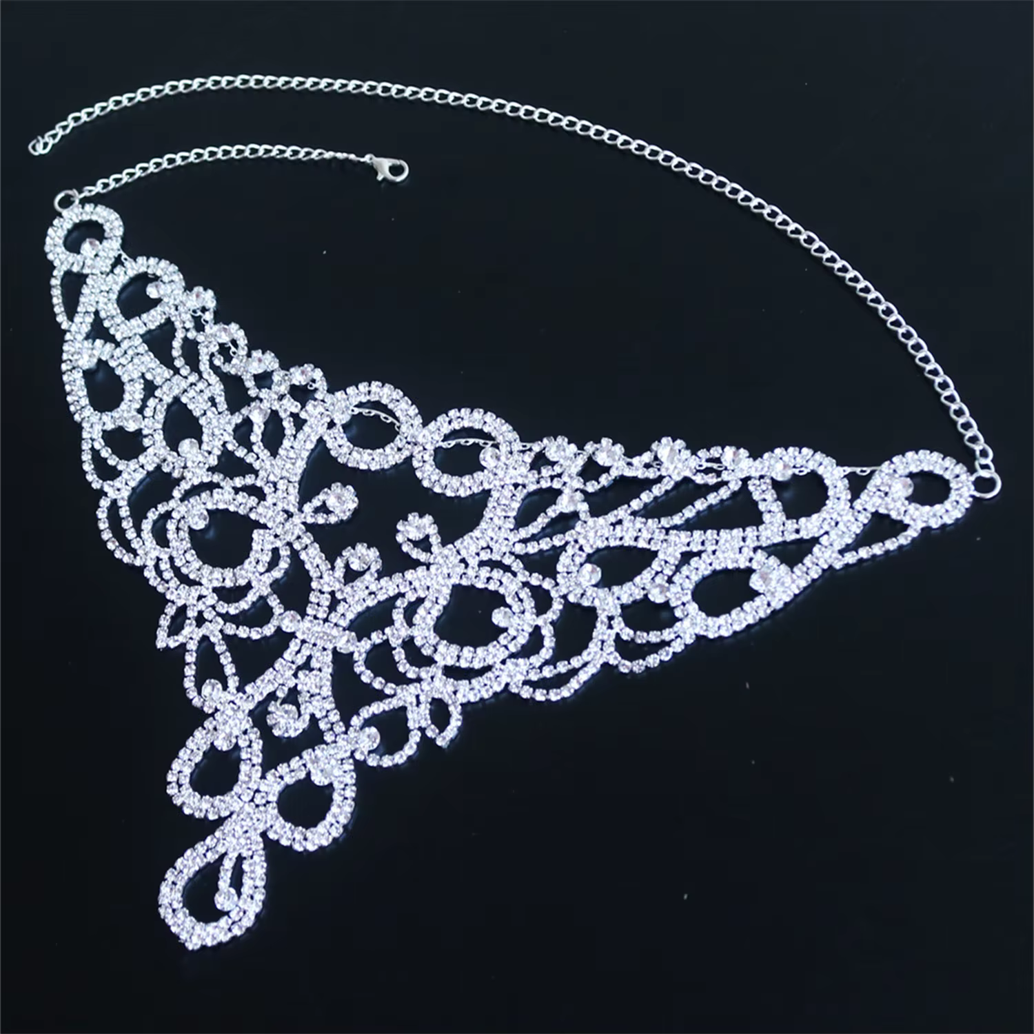 Collier ras du cou en cristal avec biscuits pour femme