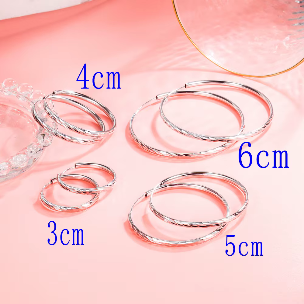 Argent sterling 925 3/4/5/6 CM ​ Boucles d'oreilles en forme de pluie de météores pour femmes
