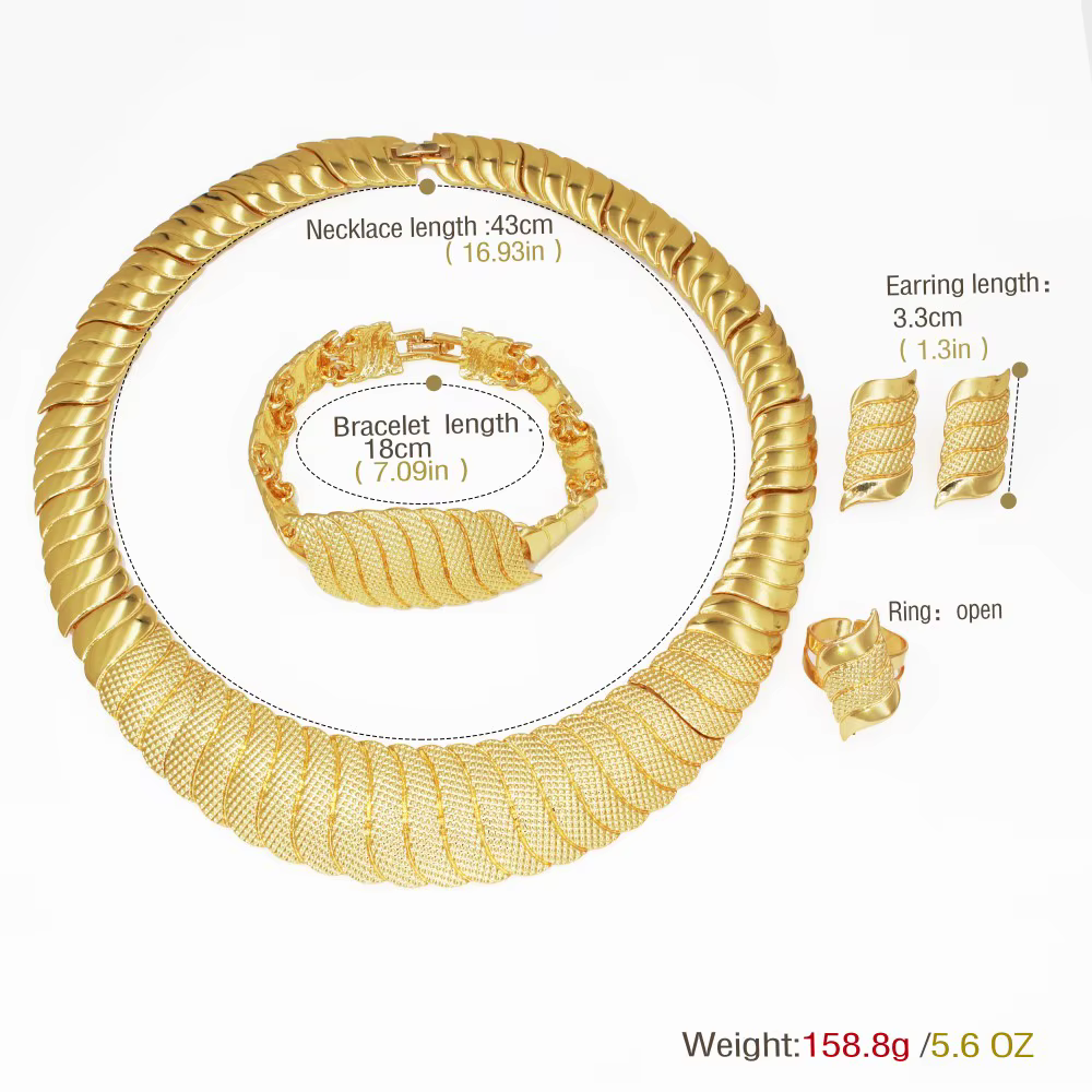 GZJPEI – ensemble de bijoux trois tons pour femmes