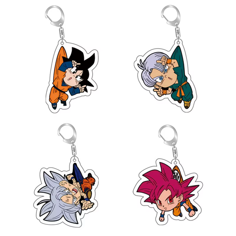 Dragon Bal Anime porte-clés Son Goku dessin animé acrylique porte-clés Kawaii Kakarotto Super Saiyan Frieza modèle porte-clés enfants cadeau