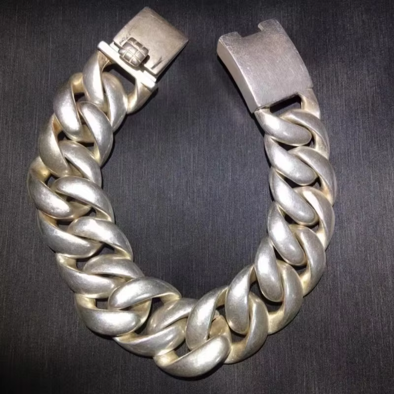 Bracelet tibétain en argent personnalisé pour hommes et femmes