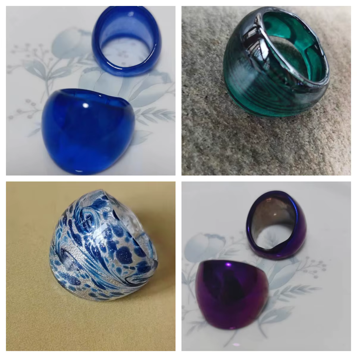 Bagues en verre de Murano pour femmes