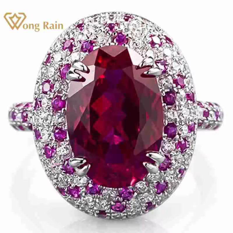 Wong Rain – bague de luxe en argent sterling 925