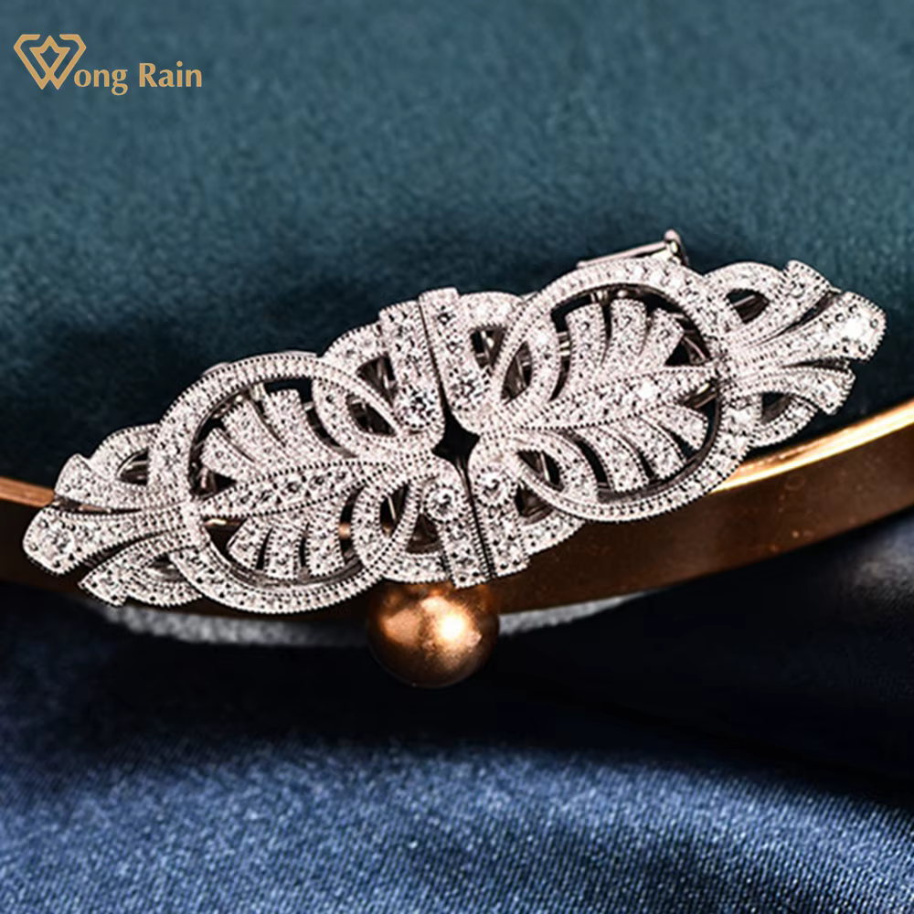 Wong Rain-Broche de Luxe en Argent Sterling 925 pour Femme