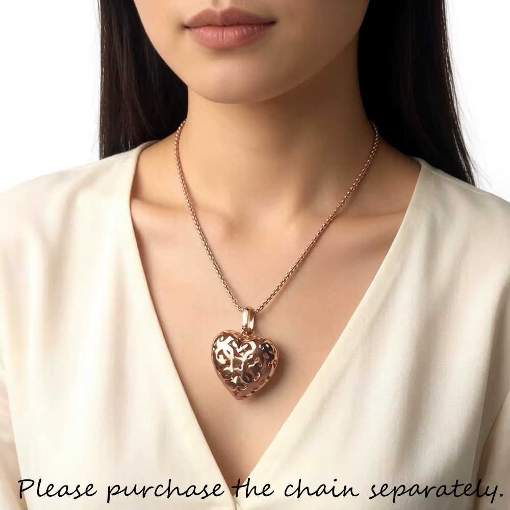 Pendentif médaillon en forme de cœur en or Rose
