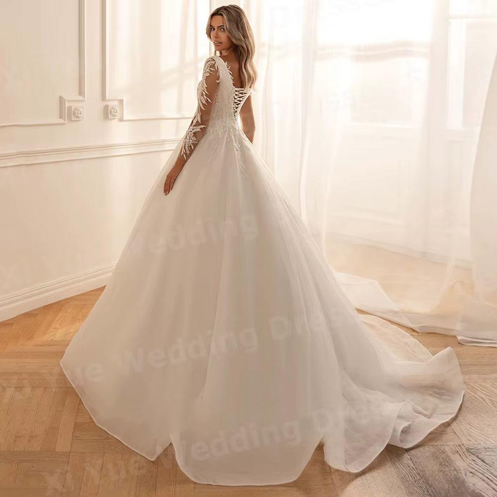 Robes De mariée trapèze scintillantes pour femmes