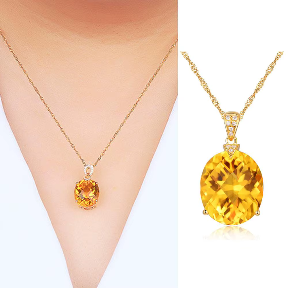 Collier à breloques en cristal doré pour femme