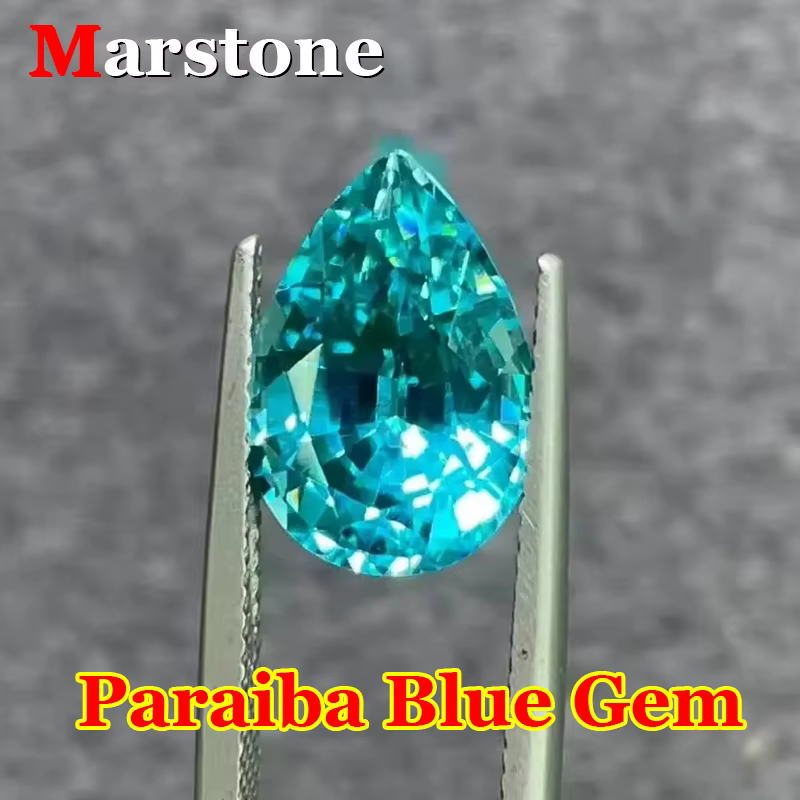 Paraiba mer BlueLab cultivé bleu gemme ronde poire émeraude coeur rayonnant ovale