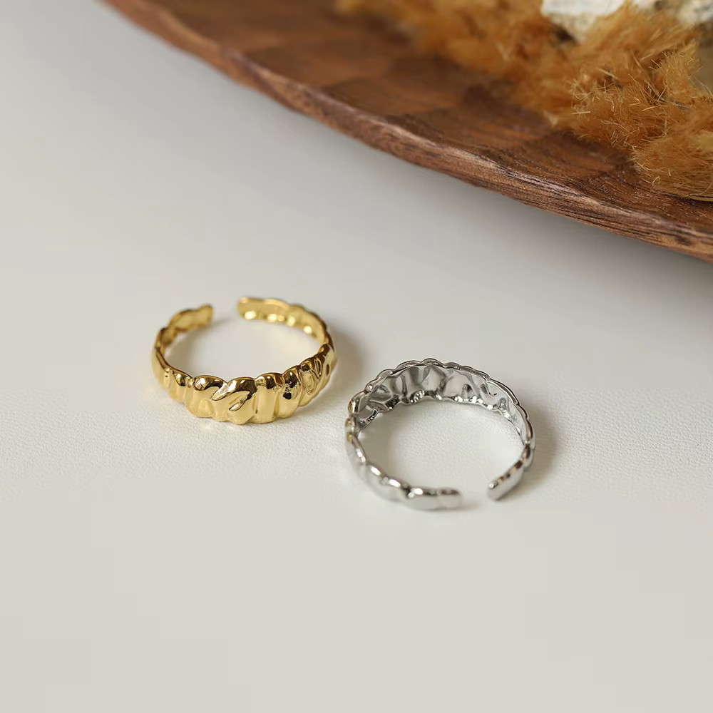 Amaiyllis-Bague ouverte rock déformable minimaliste pour femme