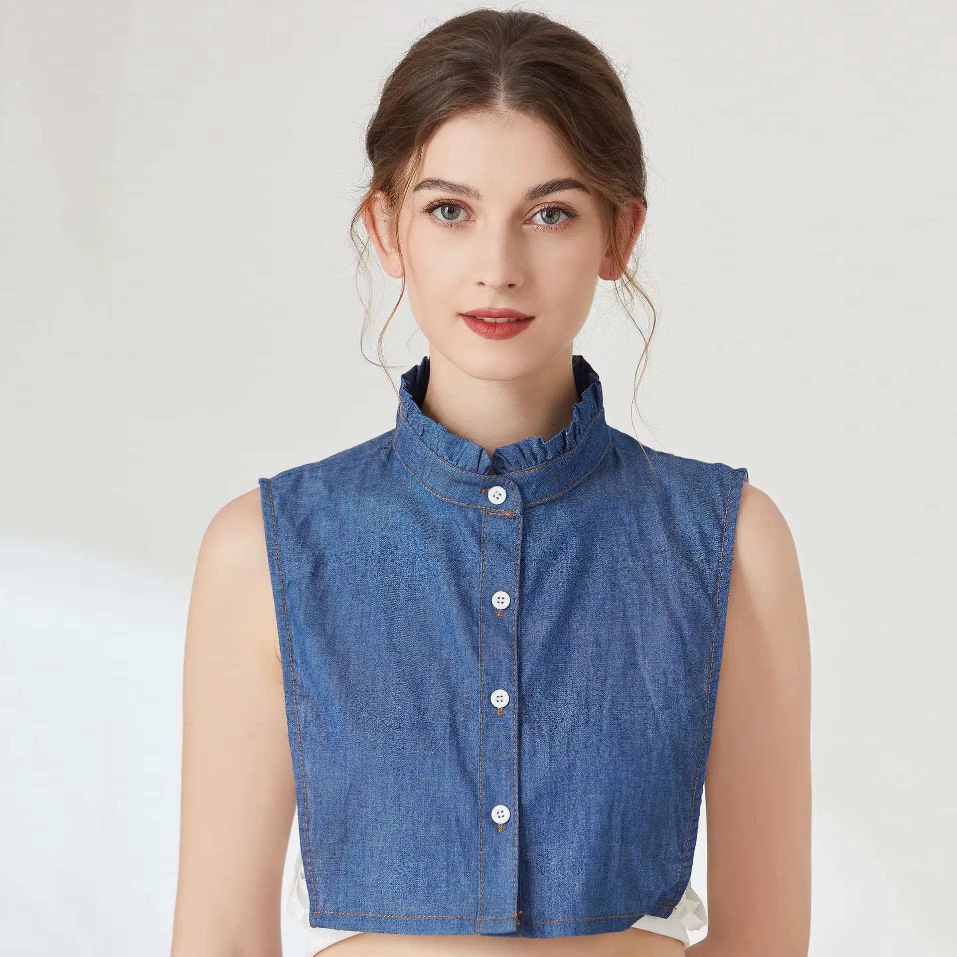 Faux col en dentelle pour pull et chemisier pour femme