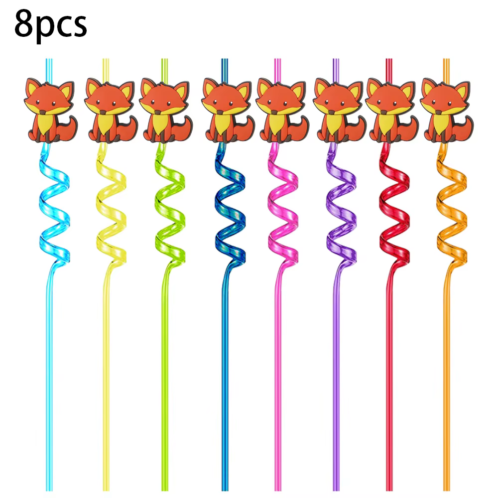 Renard fête d'anniversaire bébé douche décor fournitures vaisselle ballon Cupcake Toppers bois animaux thème habiller enfants Orange 