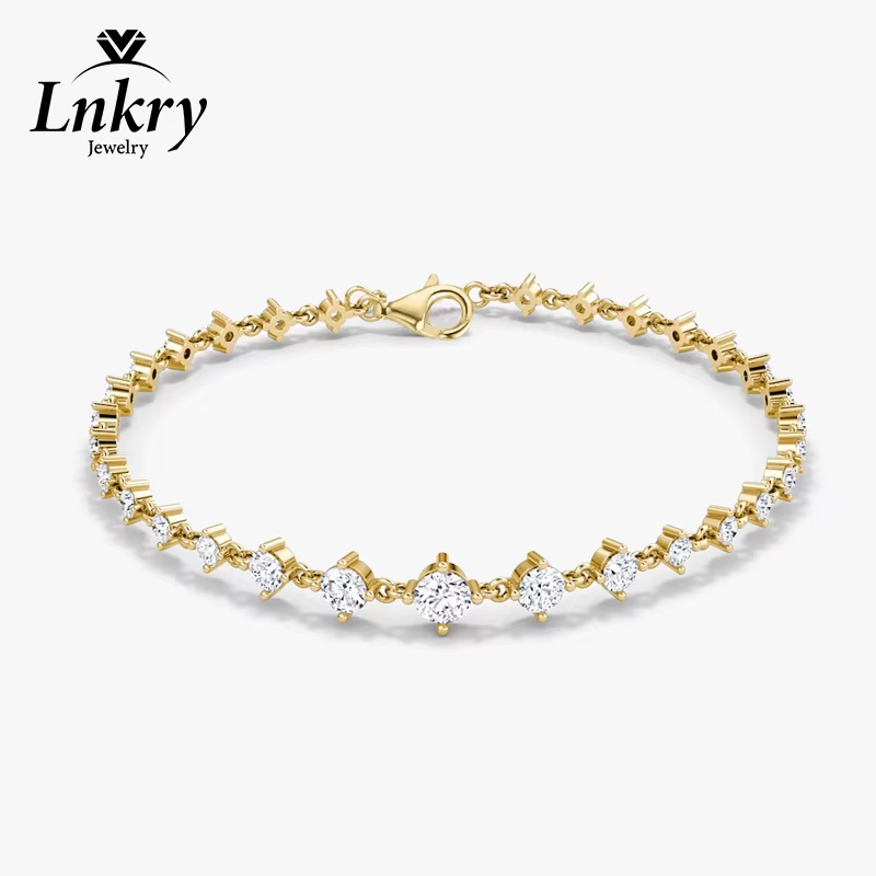 Bracelet Lnkry scintillant en moissanite ronde de 5.0mm