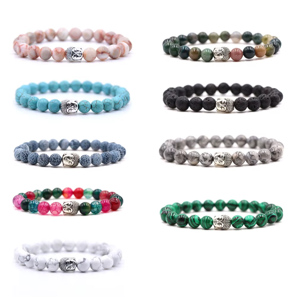 Bracelet de Perles en Pierre Naturelle pour Homme et Femme