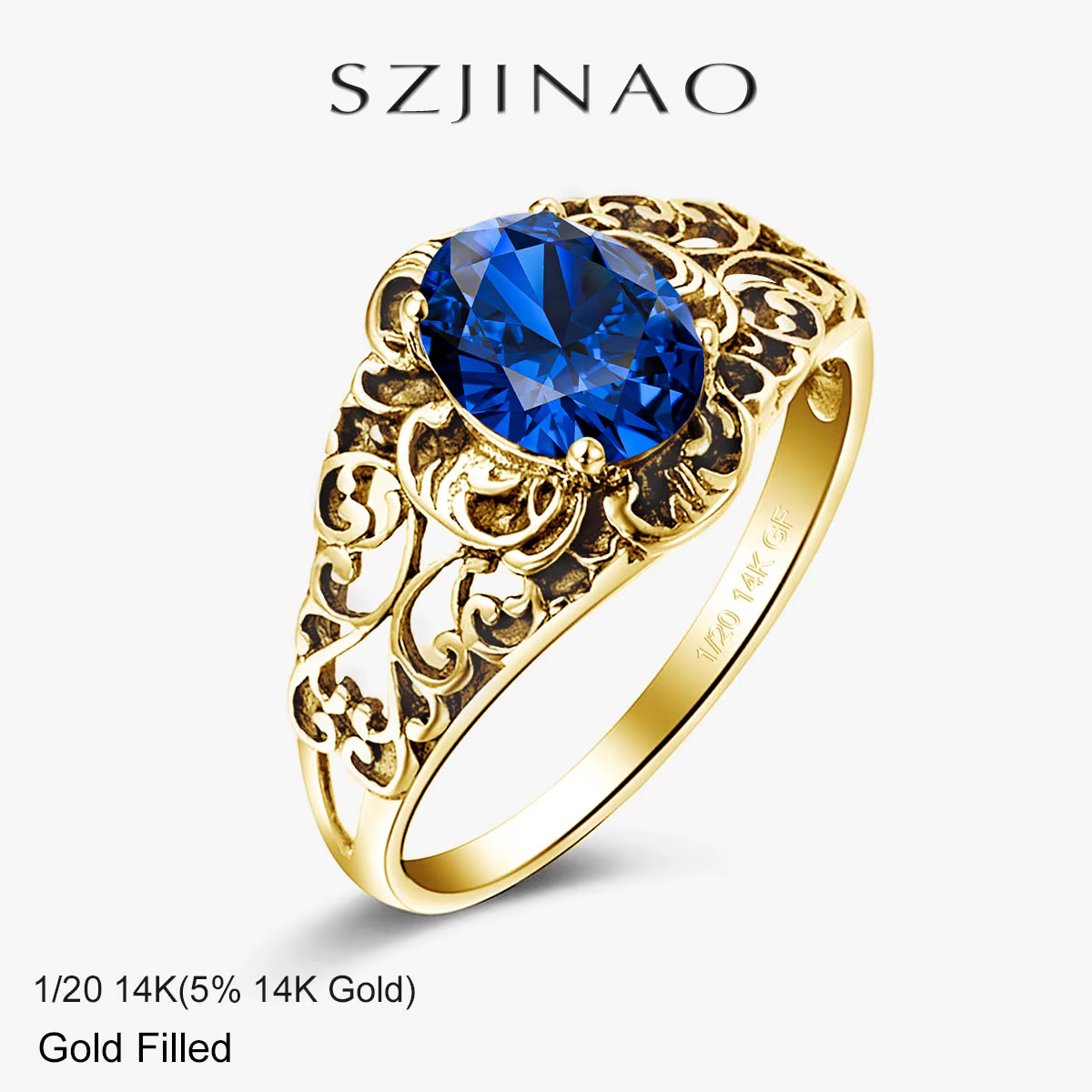Bague Vintage en or 14 carats pour femmes