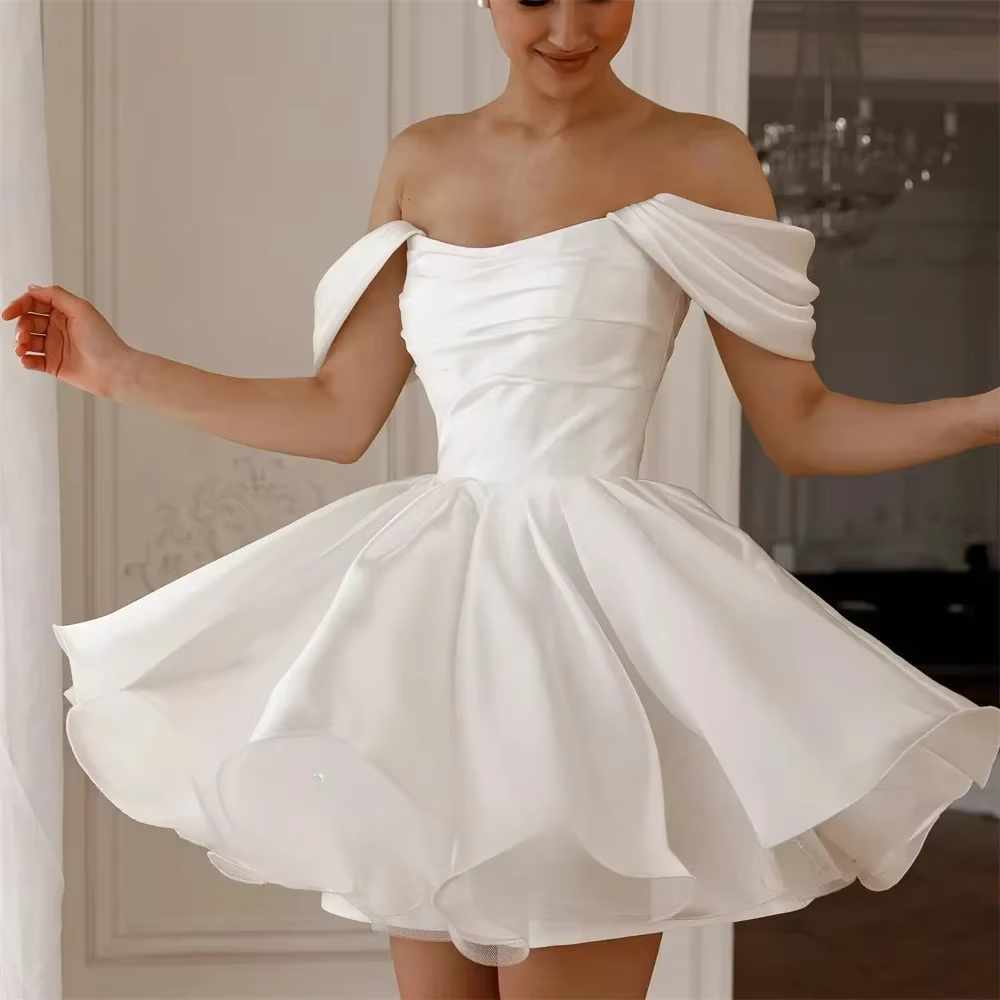 Robes de mariée courtes élégantes 2025 hors de l'épaule robe