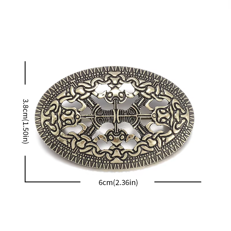Broche bouclier couleur argent pour hommes, manteau Vintage, bijoux de fête, Talisman scandinave