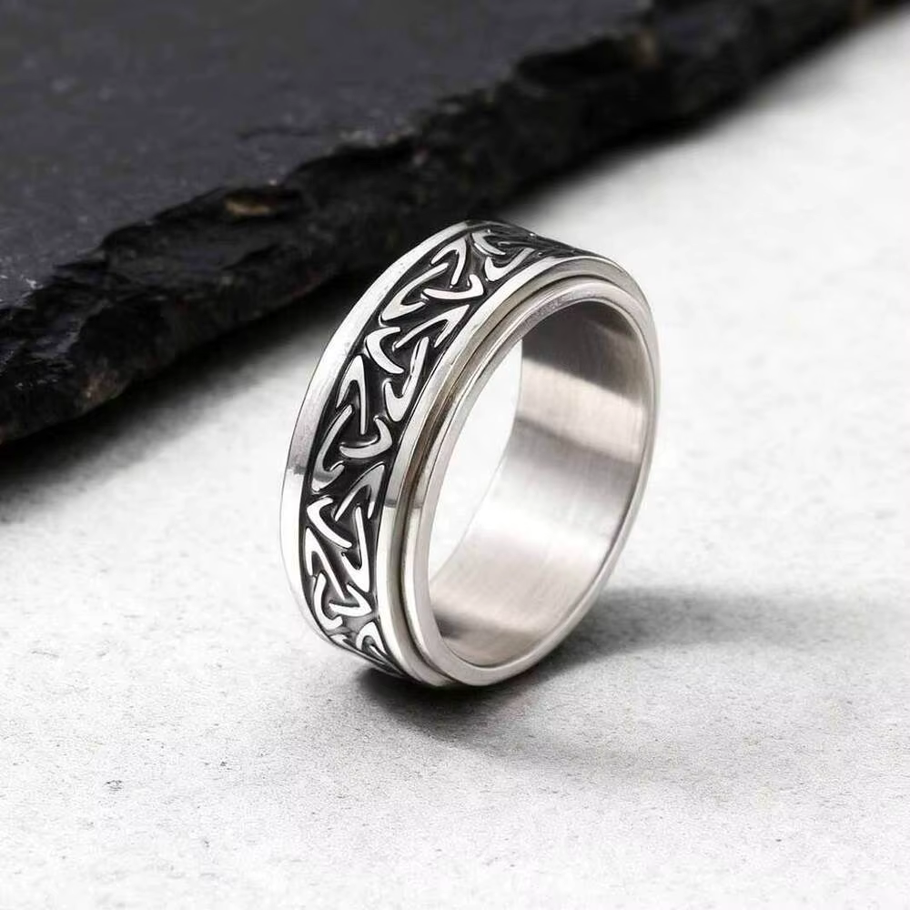 Bague Rune à nœud celtique Viking pour hommes