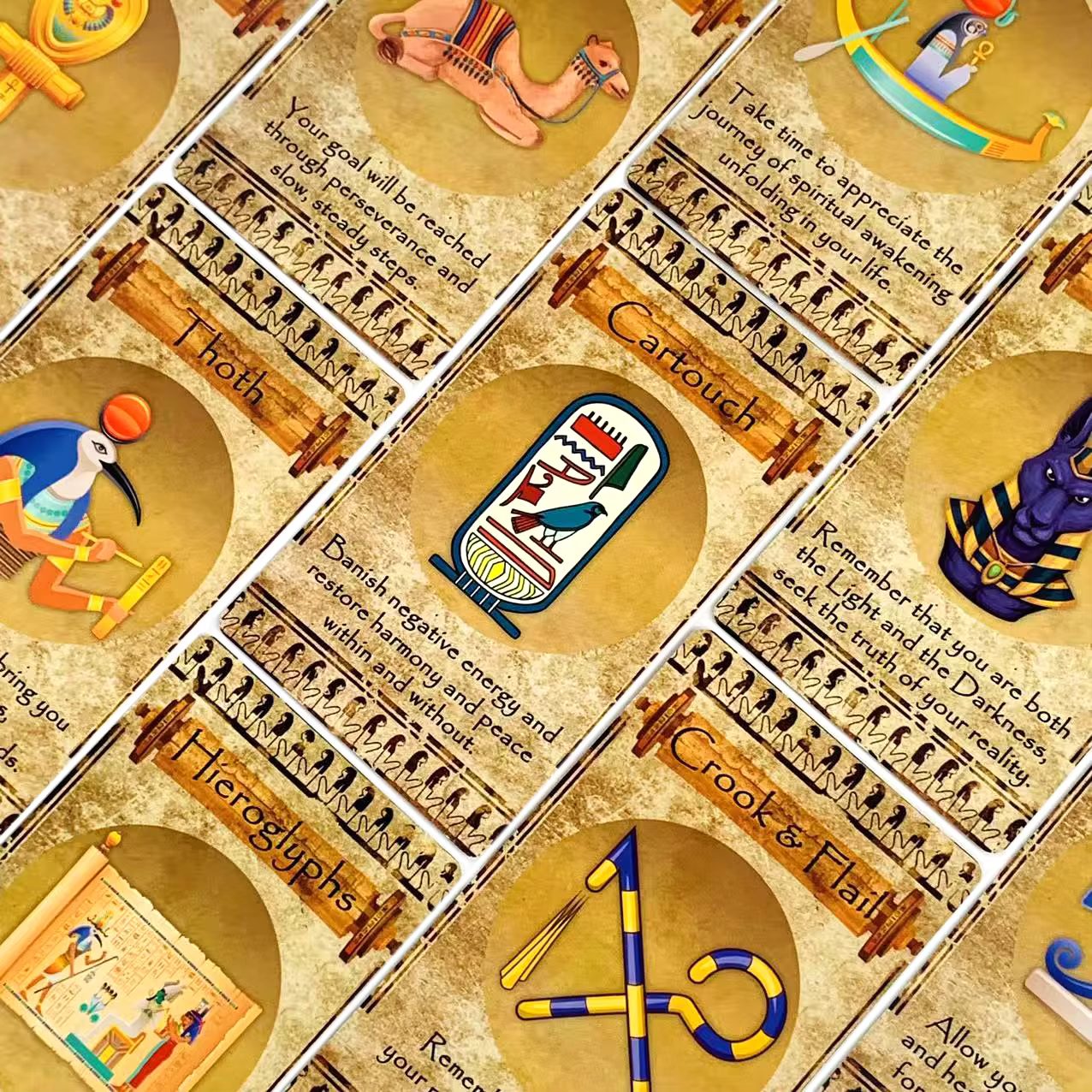 Nouveau Oracle égyptien A 20 cartes Deck Design classique pour débutants et professionnels