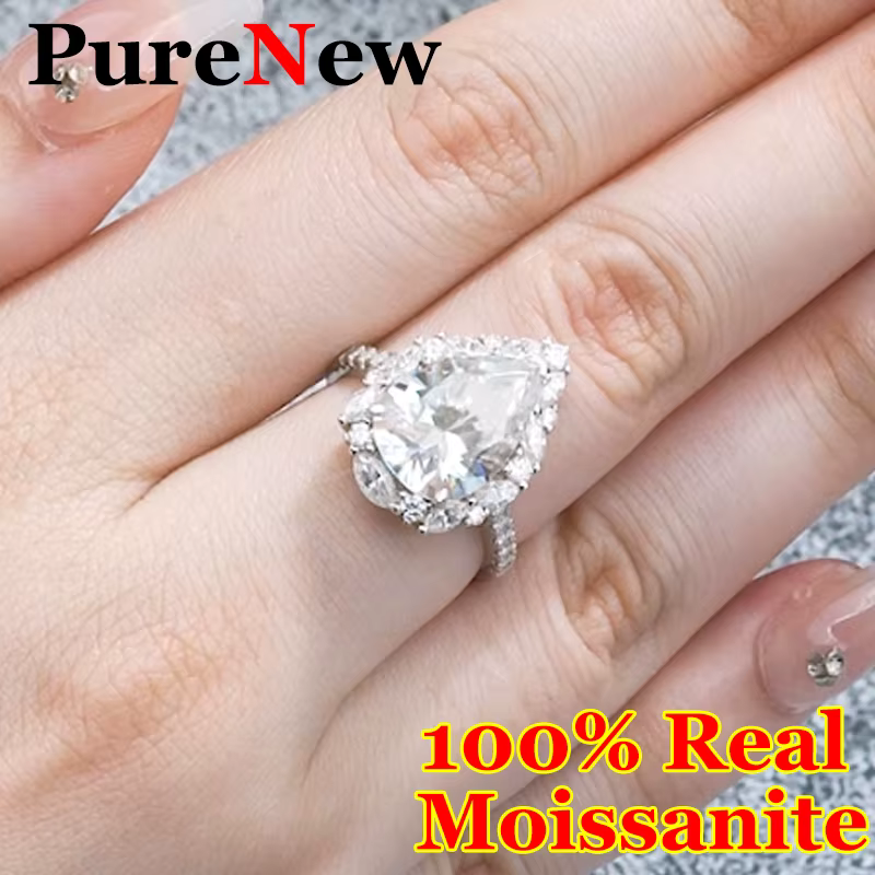 Bague PureNew 6ct en moissanite taille poire pour femme