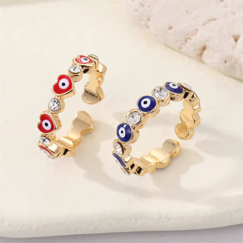 Bague œil turc porte-bonheur tendance pour couple