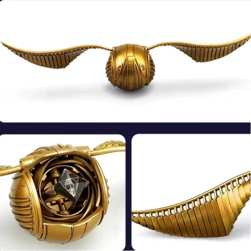 En stock, figurine Harry Potter Golden Snitch ouvrable avec ornement de bague - Jouet périphérique de film