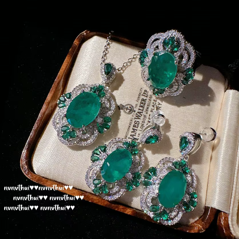 Ensemble de bijoux de mariage en argent 925 pour femme