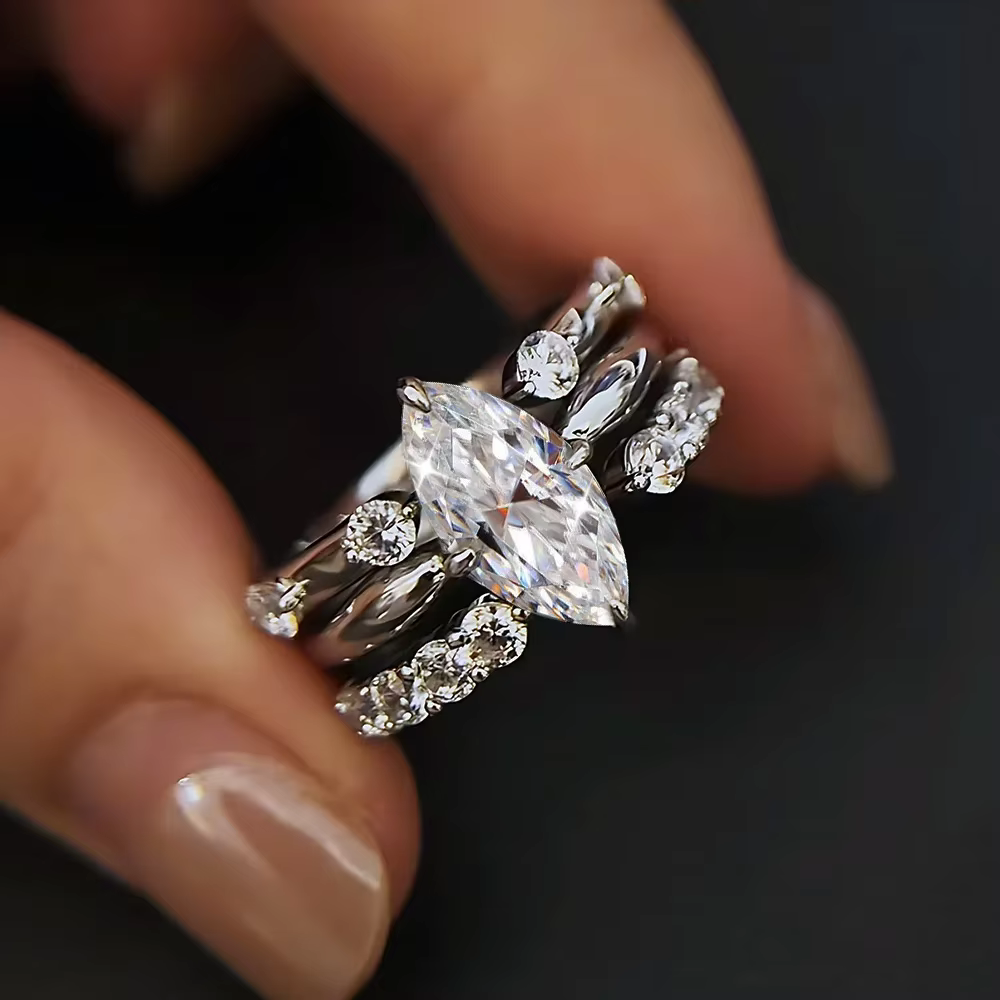 Bague empilable en Moissanite pour femmes