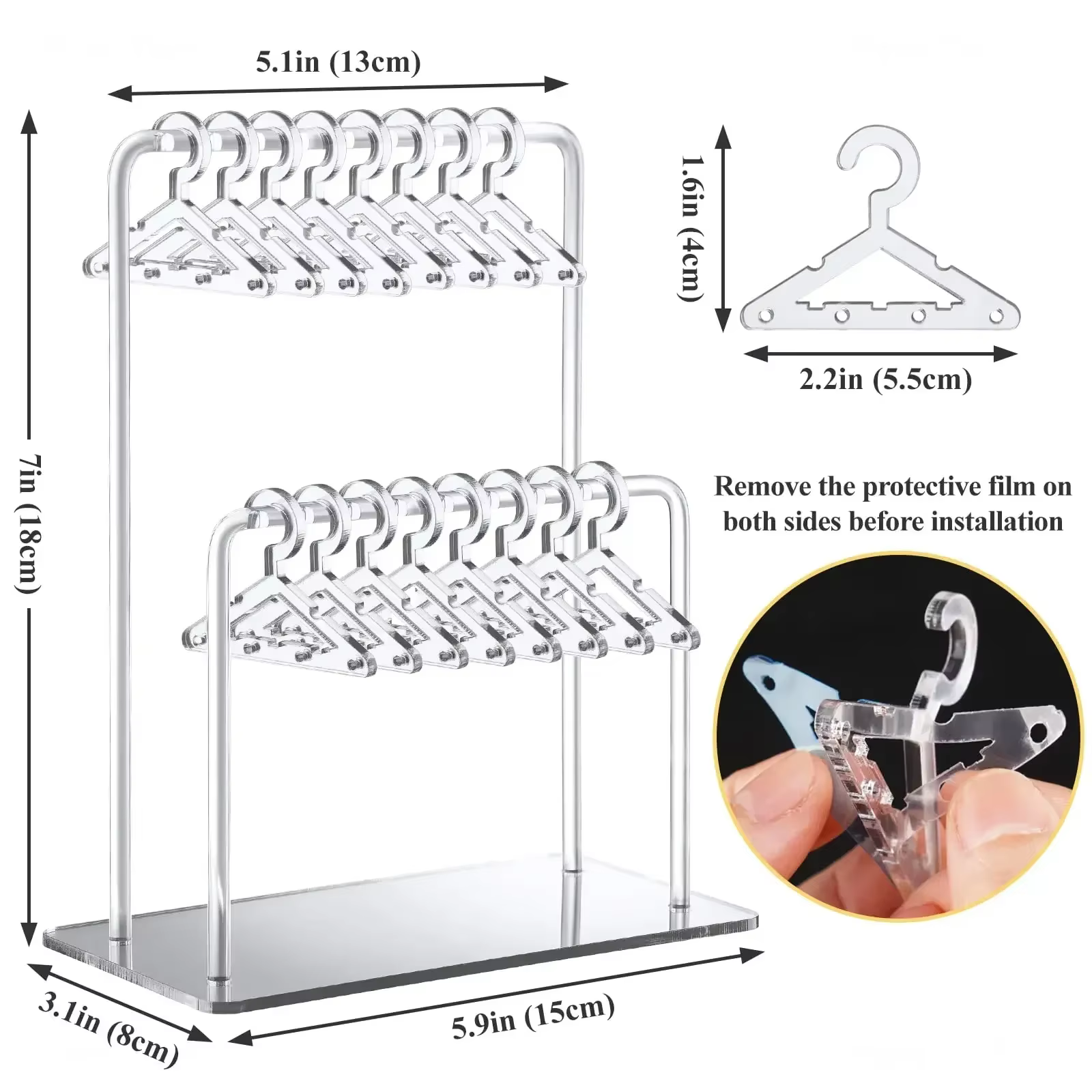 16 Pcs Hangers Shaped Jewelry Holder Personalized Earrings Display Racks Hanging Clothes Stand Storage
