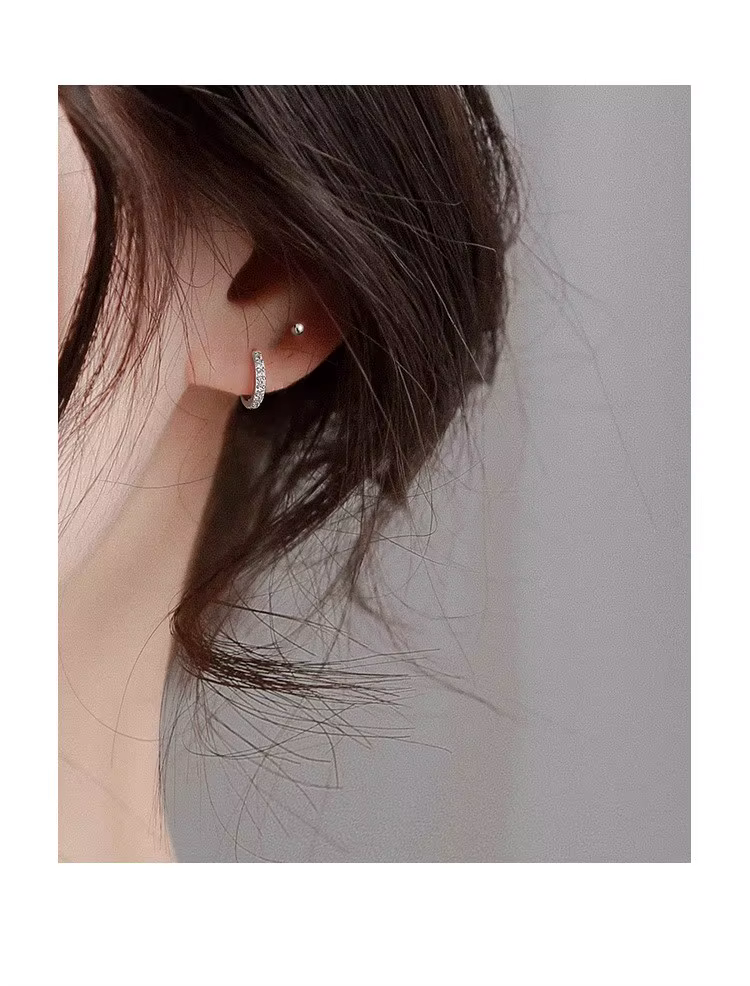 Boucles d'oreilles rondes en argent regardé 925 pour femmes