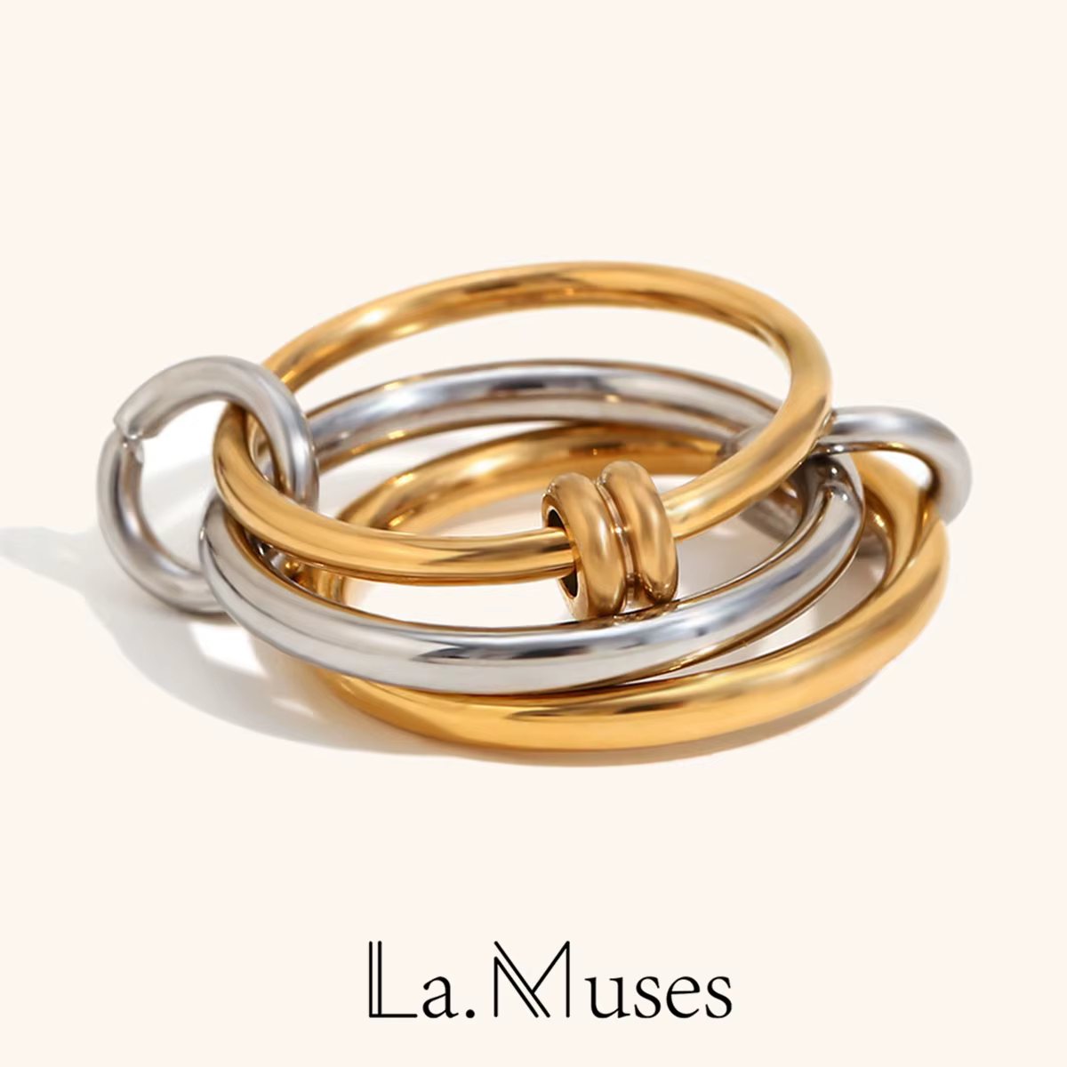 La. Muses – bague multicouche en acier inoxydable pour femmes