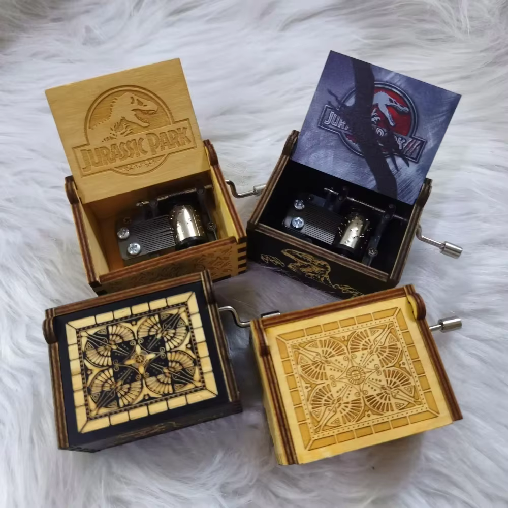 Boîte à musique en bois Jurassic Park