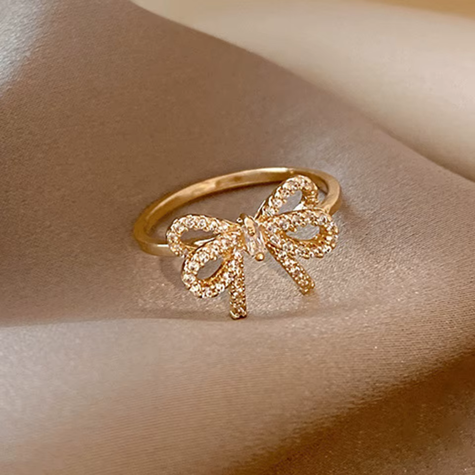 ZAKOL coréenne mode cristal arc bague pour les femmes Micropavé zircone minimaliste tendance doigt