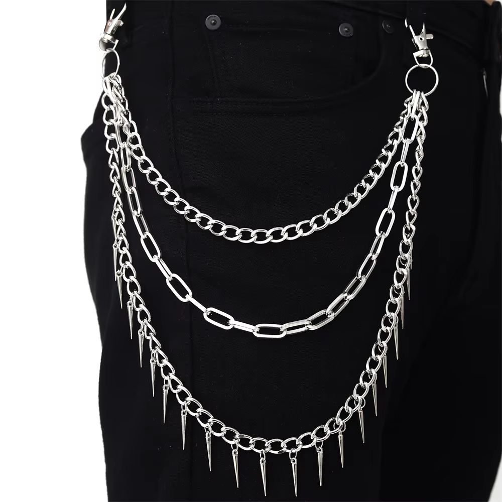 Chaînes de pantalons Punk pour hommes et femmes, chaîne de ceinture pour pantalons en Jean, bijoux gothiques, accessoires de scène Emo gothiques