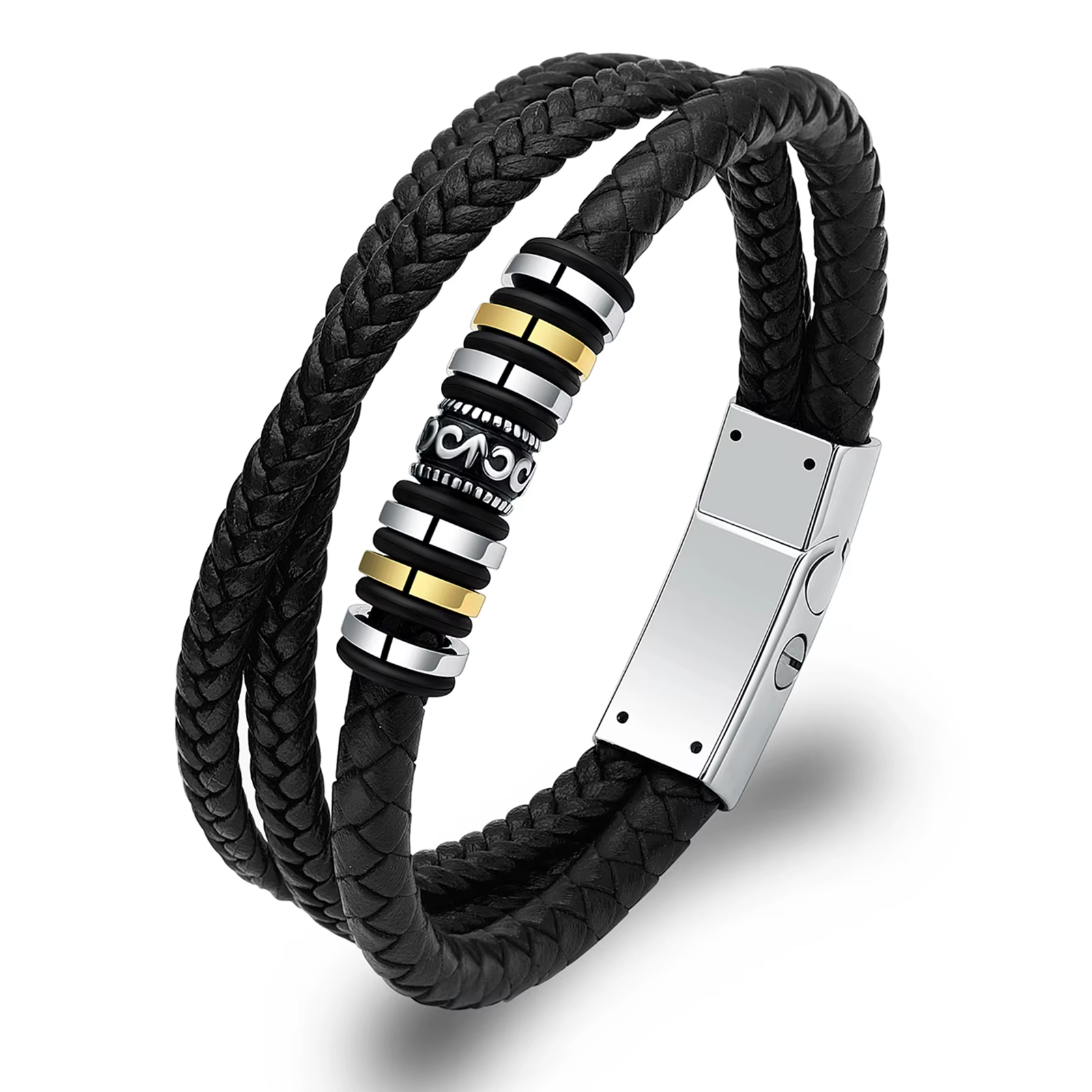 Bracelet d'urne en cuir tressé pour hommes et garçons, bijoux de crémation, ULtressée à la main, bracelet double nucléurne, cendres