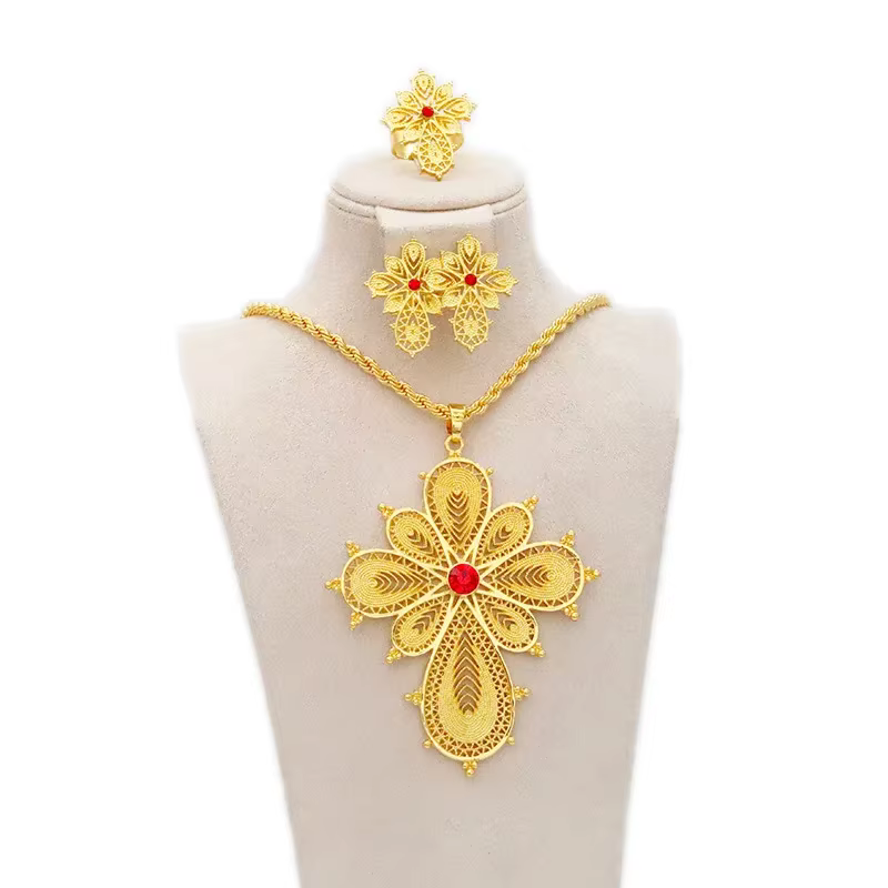 Parure de bijoux en or éthiopien pour filles