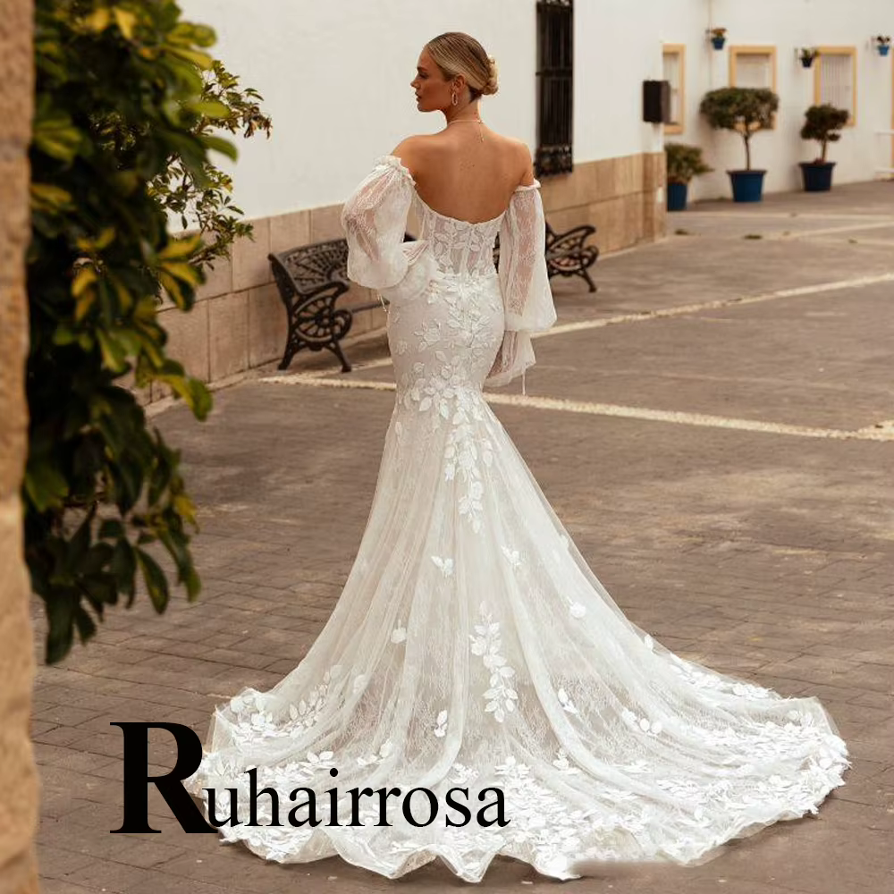 Ruhair – Robe De mariée sirène glamour pour femmes