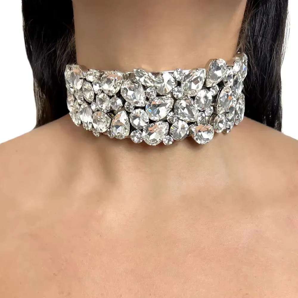 Collier ras du cou en biscuits de luxe pour femme