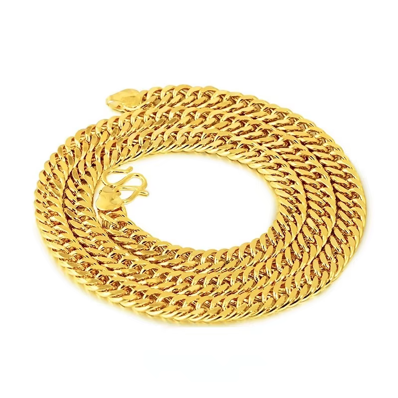 Collier plaqué or 24 carats 10 mm, bijoux solides pour hommes et femmes