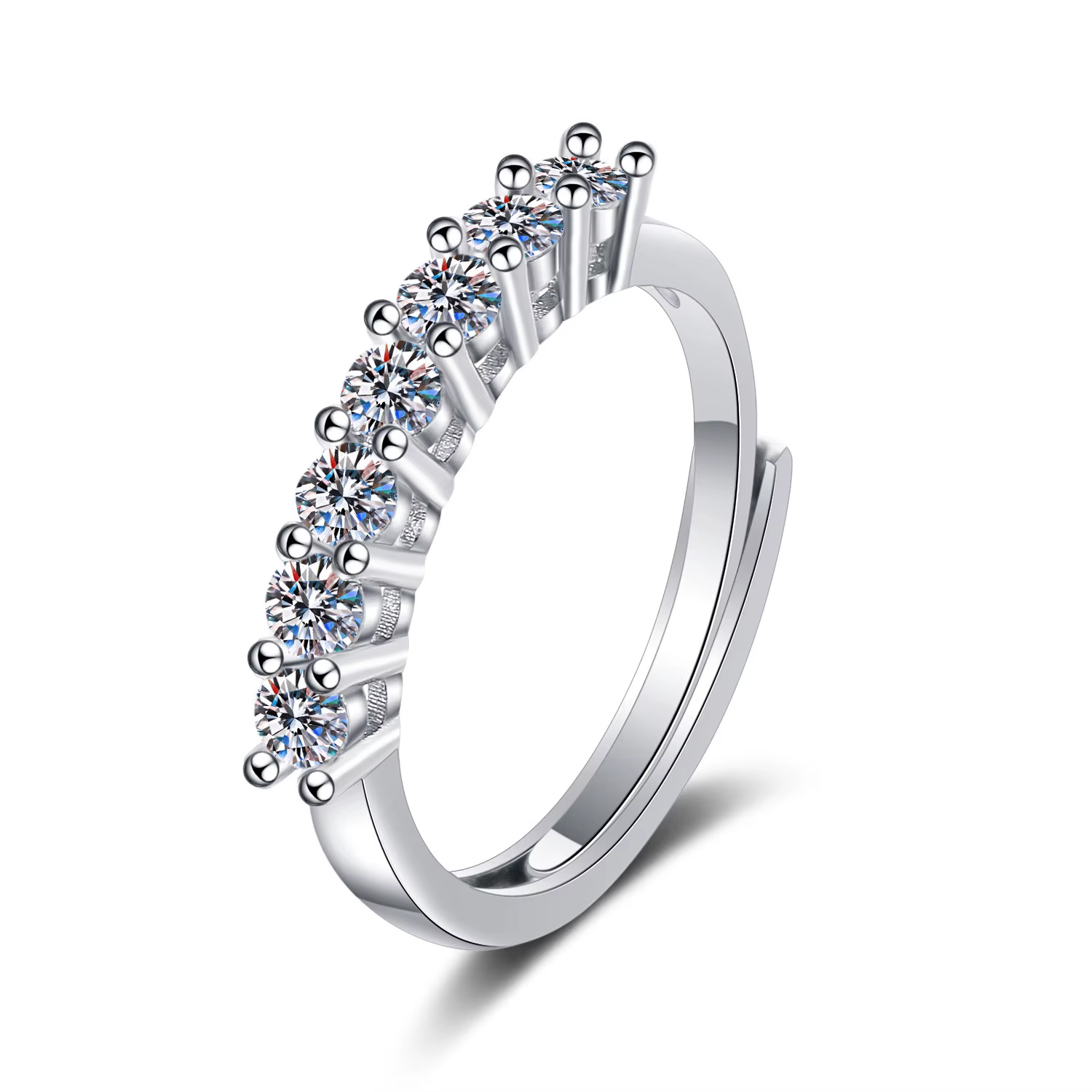 Bague en argent 925 avec pierre brillante en zircon pour femmes