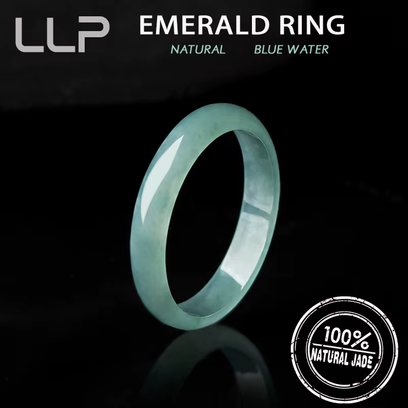 Véritable naturel A marchandises Jade bleu bague d'eau mode charme femmes glace