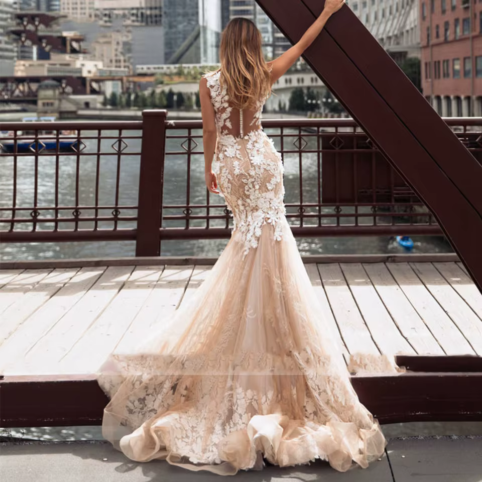 Robe de mariée bohème 2026 à épaules dénudées pour femme