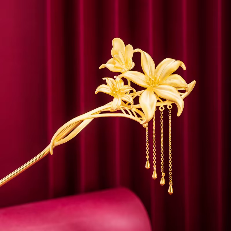 Prairie Gold Craft Tassel Hanfu Tiara pour femme