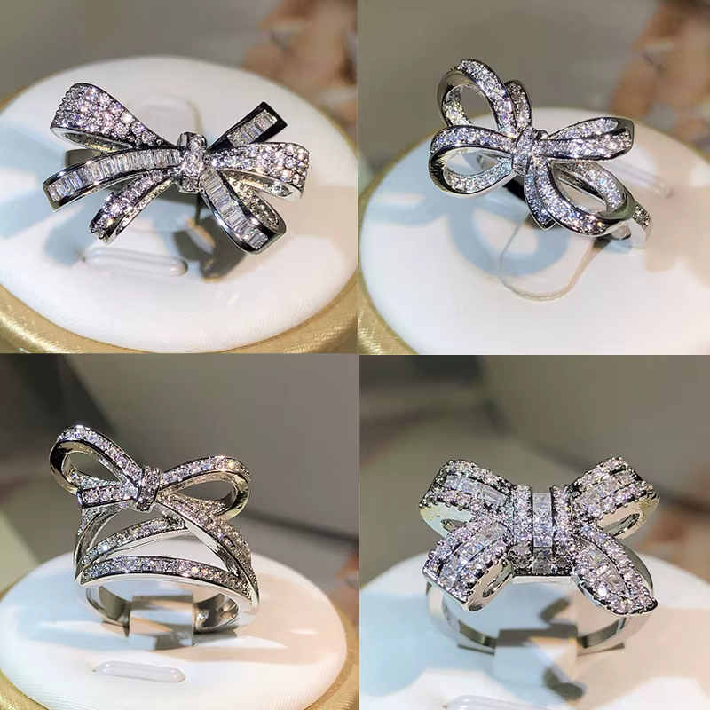 Bague papillon en argent Sterling 925 pour femmes