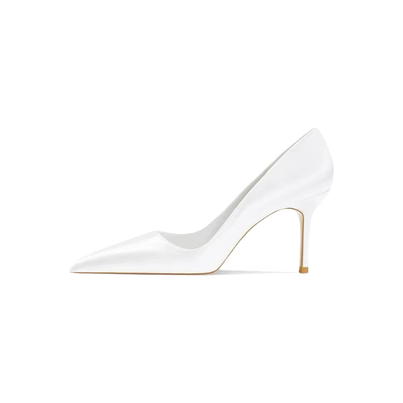 Nouvelles Chaussures de Mariée Blanches à Talons Hauts