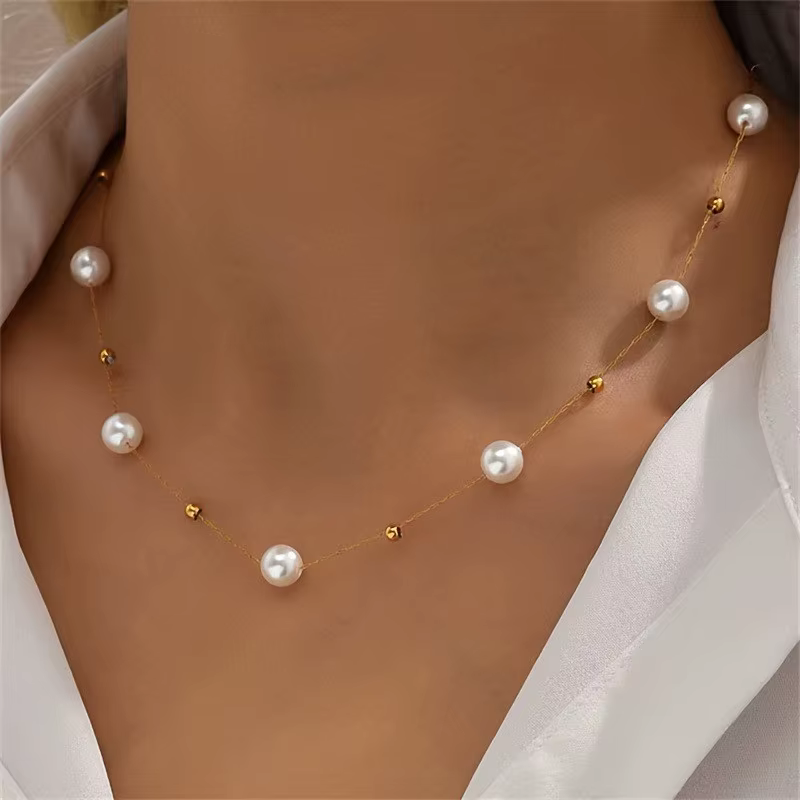 Collier de perles simples et Chic pour femmes