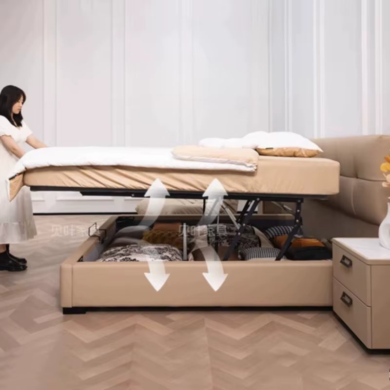 Lit de chambre Tatami double king size avec tiroirs de rangement